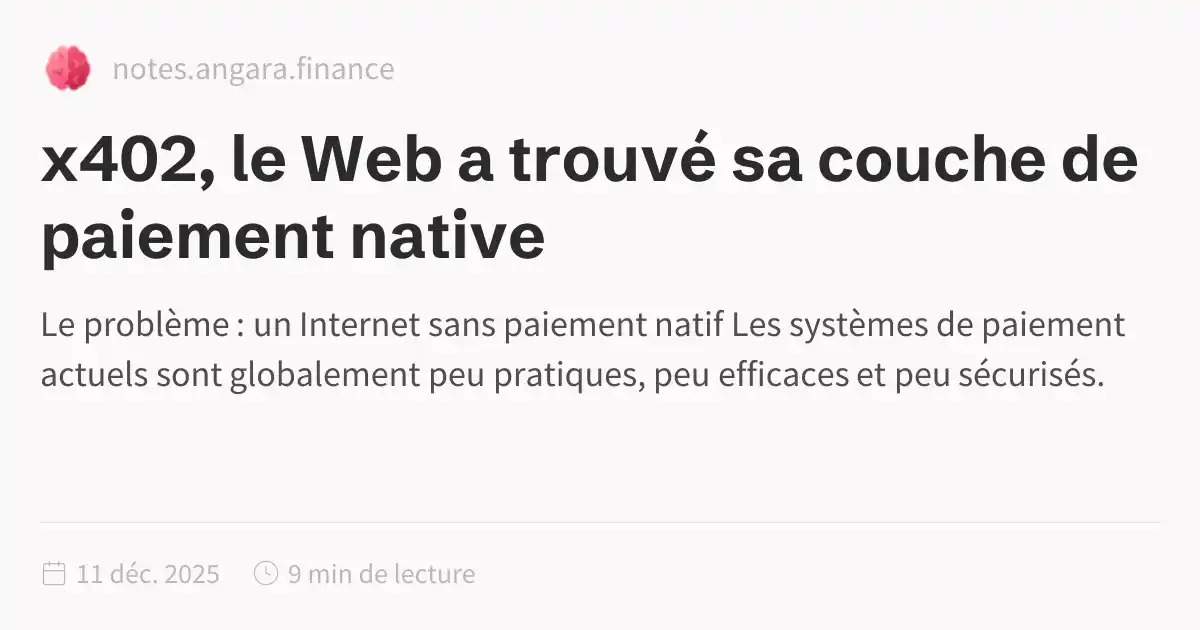 Illustration x402, le Web a trouvé sa couche de paiement native